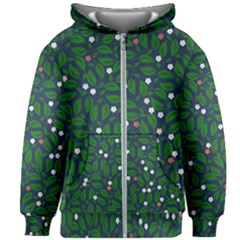 Leaves Flowers Green Background Nature Kids  Zipper Hoodie Without Drawstring