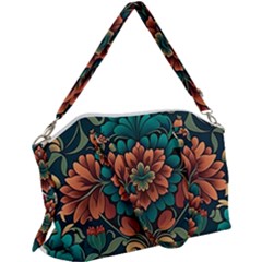 Flower Pattern Modern Floral Canvas Crossbody Bag by Ravend