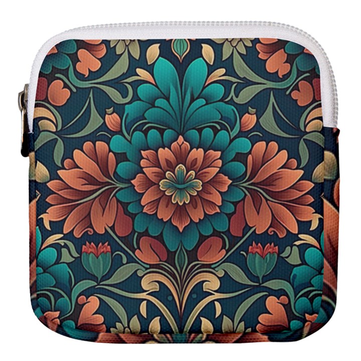 Flower Pattern Modern Floral Mini Square Pouch