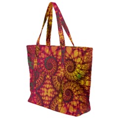 Abstract Art Pattern Fractal Design Zip Up Canvas Bag