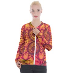 Abstract Art Pattern Fractal Design Casual Zip Up Jacket by Ravend