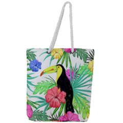 Sheets Tropical Nature Green Plant Full Print Rope Handle Tote (large)