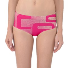 Pink Background Grunge Texture Mid-waist Bikini Bottoms