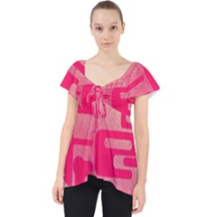 Pink Background Grunge Texture Lace Front Dolly Top