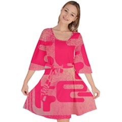 Pink Background Grunge Texture Velour Kimono Dress