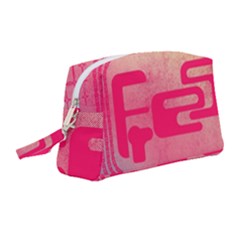 Pink Background Grunge Texture Wristlet Pouch Bag (medium)