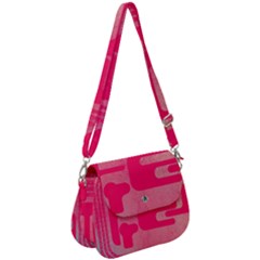 Pink Background Grunge Texture Saddle Handbag
