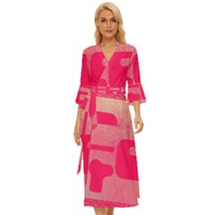 Pink Background Grunge Texture Midsummer Wrap Dress