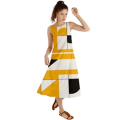 Design Pattern Yellow Background Art Summer Maxi Dress