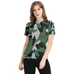 Camouflage Camo Army Soldier Pattern Military Women s Short Sleeve Rash Guard by Jancukart