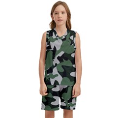 Camouflage Camo Army Soldier Pattern Military Kids  Basketball Mesh Set by Jancukart