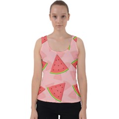 Background Watermelon Pattern Fruit Food Sweet Velvet Tank Top