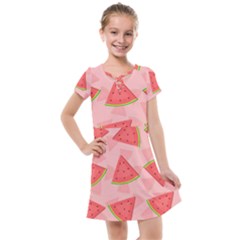 Background Watermelon Pattern Fruit Food Sweet Kids  Cross Web Dress by Jancukart