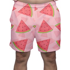 Background Watermelon Pattern Fruit Food Sweet Men s Shorts