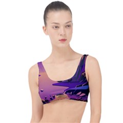 Sunset Sea Ocean Purple Pink Flowers Stone The Little Details Bikini Top