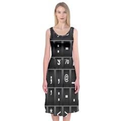 Timeline Character Symbols Alphabet Literacy Read Midi Sleeveless Dress by Jancukart