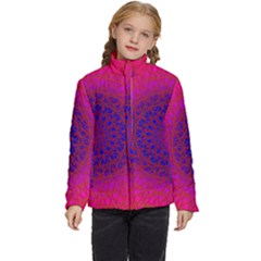 Geometric Pattern Line Art Kaleidoscope Symmetry Kids  Puffer Bubble Jacket Coat