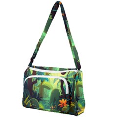 Jungle Rainforest Tropical Forest Jungle Scene Front Pocket Crossbody Bag by Jancukart