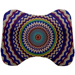 Kaleidoscope Geometric Circles Mandala Pattern Head Support Cushion by Jancukart