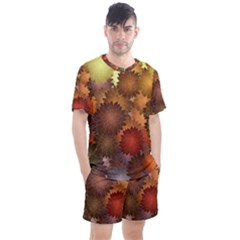 Flower Flora Decoration Pattern Drawing Floral Men s Mesh Tee And Shorts Set
