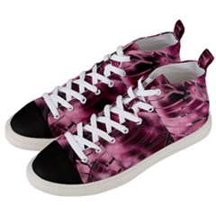 Flower Flora Decoration Pattern Drawing Leaves Men s Mid-top Canvas Sneakers