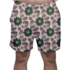 Floral Flower Spring Rose Watercolor Wreath Men s Shorts