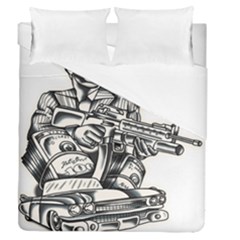 Scarface Movie Traditional Tattoo Duvet Cover Double Side (queen Size) by tradlinestyle