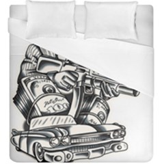 Scarface Movie Traditional Tattoo Duvet Cover Double Side (king Size) by tradlinestyle