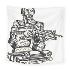 Scarface Movie Traditional Tattoo Square Tapestry (large) by tradlinestyle