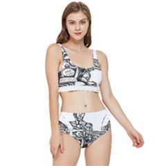 Scarface Movie Traditional Tattoo Frilly Bikini Set by tradlinestyle