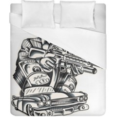 Scarface Movie Traditional Tattoo Duvet Cover (california King Size) by tradlinestyle