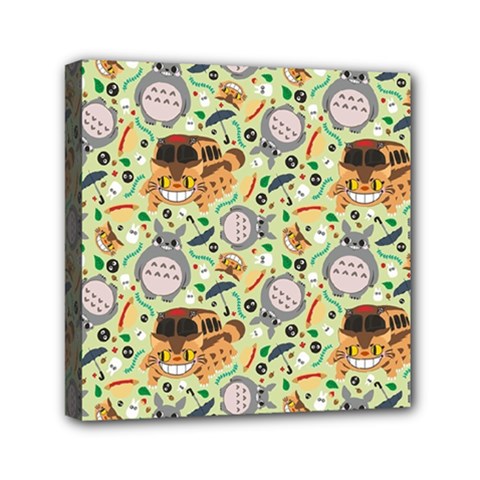 My Neighbor Totoro Pattern Mini Canvas 6  X 6  (stretched) by danenraven