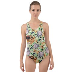 My Neighbor Totoro Pattern Cut-out Back One Piece Swimsuit