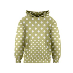 Lime Green Polka Dots Kids  Pullover Hoodie