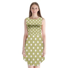Lime Green Polka Dots Sleeveless Chiffon Dress  
