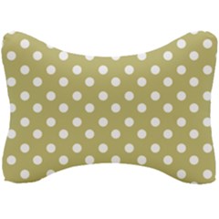 Lime Green Polka Dots Seat Head Rest Cushion