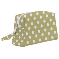Lime Green Polka Dots Wristlet Pouch Bag (Large)