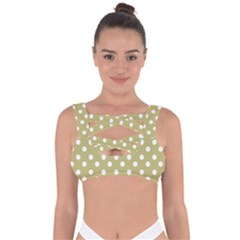 Lime Green Polka Dots Bandaged Up Bikini Top