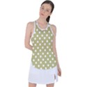 Lime Green Polka Dots Racer Back Mesh Tank Top View1