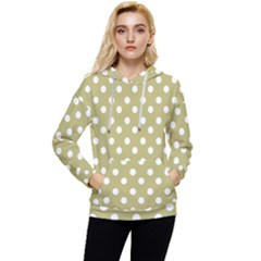 Lime Green Polka Dots Women s Lightweight Drawstring Hoodie