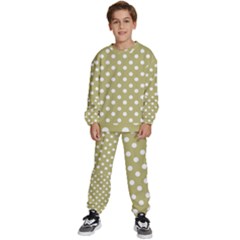 Lime Green Polka Dots Kids  Sweatshirt set