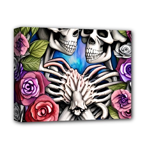 Floral Skeletons Deluxe Canvas 14  X 11  (stretched) by GardenOfOphir