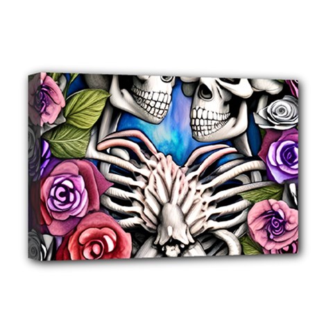 Floral Skeletons Deluxe Canvas 18  X 12  (stretched) by GardenOfOphir
