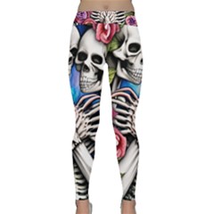 Floral Skeletons Classic Yoga Leggings by GardenOfOphir