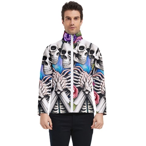 Floral Skeletons Men s Bomber Jacket by GardenOfOphir