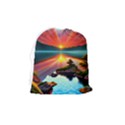 Sunset Over A Lake Drawstring Pouch (Medium) View2