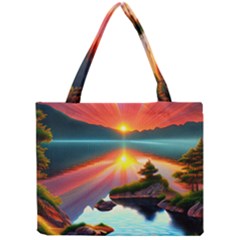 Sunset Over A Lake Mini Tote Bag by GardenOfOphir