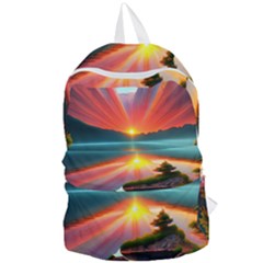 Sunset Over A Lake Foldable Lightweight Backpack by GardenOfOphir