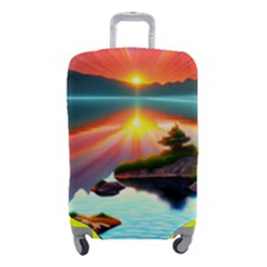 Sunset Over A Lake Luggage Cover (small) by GardenOfOphir