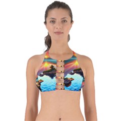 Sunset Over A Lake Perfectly Cut Out Bikini Top by GardenOfOphir